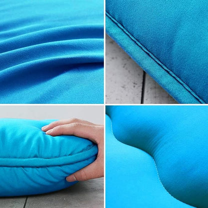 MAXYOYO Japanese Floor Mattress Futon Mattress, Thicken Tatami Mat Sleeping Pad Foldable Roll Up Mattress Boys Girls Dormitory Mattress Pad Kids Floor Lounger Bed Couches and Sofas, Turquoise, Full
