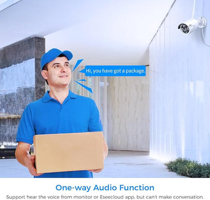 Hiseeu Wireless WiFi Security Camera System, Wired Plug-in Powered, Expandable