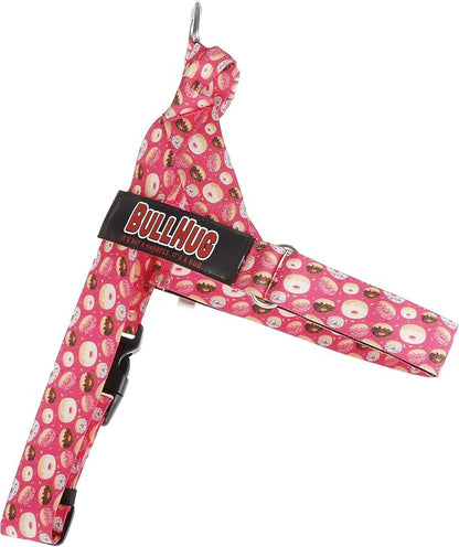 Adjustable Dog Harness– No Pull, No Choke – for English Bulldogs, French Bulldogs, Pugs & Broad-Chested Breeds – Easy, Safe Walks (Donuts, Large)