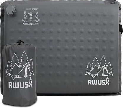 RWUSX Inflatable Stadium Seat Cushion, Portable Self Inflating Outdoor Seat Cushion for Stadium, Airplane, Travel, Camping, Car & Office