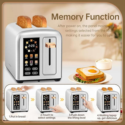 SEEDEEM Toaster 2 Slice, Real Touch Screen