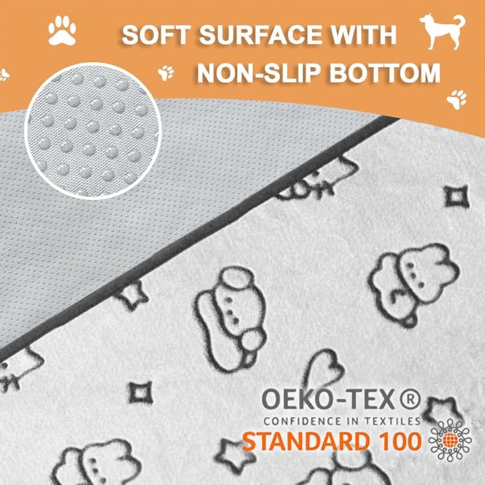 Qeils Reusable Puppy Pads, 2 Pack Washable Pee Pads for Dogs, Waterproof Non Slip Wee Wee pad, Absorbent and Leakproof Training Mats for Potty, Crate, Playpen, Bed, Sofa, 18"x 24"
