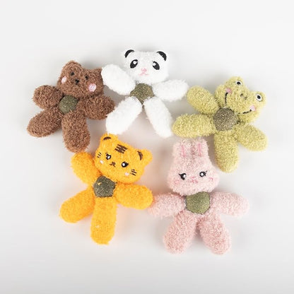 Cat Toys with Catnip Kitten Chew Bite Supplies Boredom Relief Fluffy Kitty Teeth Cleaning Chewing Cat Lovers Interactive Plush Gift (Frog&Frog)