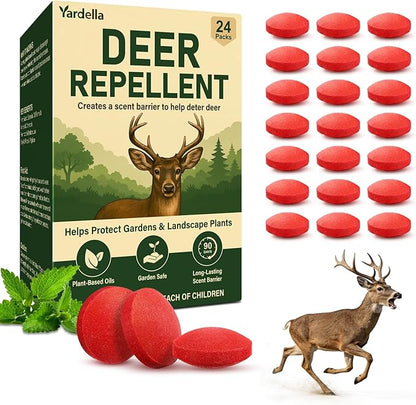 Powerful Deer Repellent Balls, Pest Repellent 24-Pack Deer Repellent for Garden & Outdoor Use, Natural Peppermint Oil Deer Deterrent to Keep Deer Away from Garden, Yard