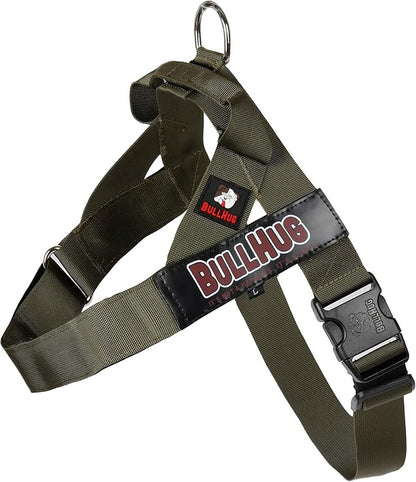 Adjustable Dog Harness– No Pull, No Choke – for English Bulldogs, French Bulldogs, Pugs & Broad-Chested Breeds – Easy, Safe Walks (Olive Green, XL)
