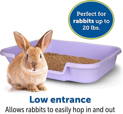 Bunny Go Here Rabbit Litter Box by Kit's Pet Pans Storybook Lavender Color Great for Ferrets Too! USA Made and 100% Warranty.