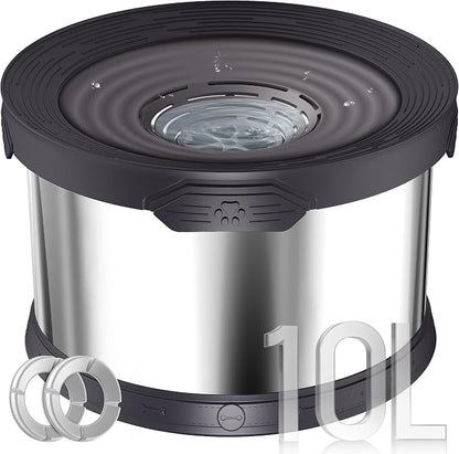 UPSKY 10L Dog Water Bowl No Spill Stainless Steel for Slow Drinking Black | Large Capacity, Spill-proof, Non-slip Design, Durable, For Large Dogs, Messy Drinkers & Multi-pet Homes, Outdoor / Indoor