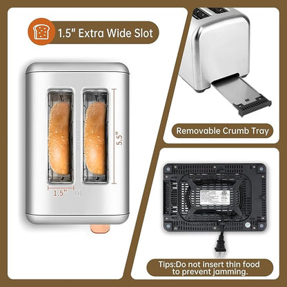 SEEDEEM Toaster 2 Slice, Real Touch Screen