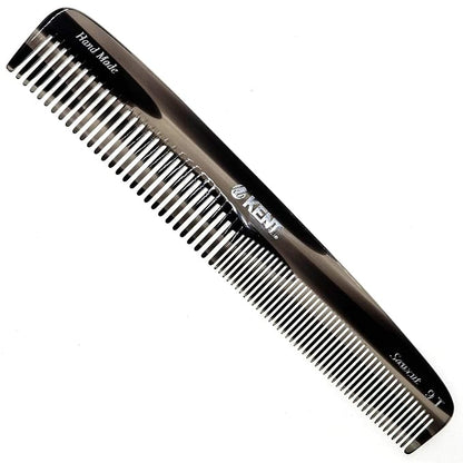Kent 9T Graphite Fine and Wide Tooth Comb Detangler - Large Handmade and Saw-Cut Dressing Comb - Wet Hair Comb for Women and Durable Grooming Combs for Men Made in England
