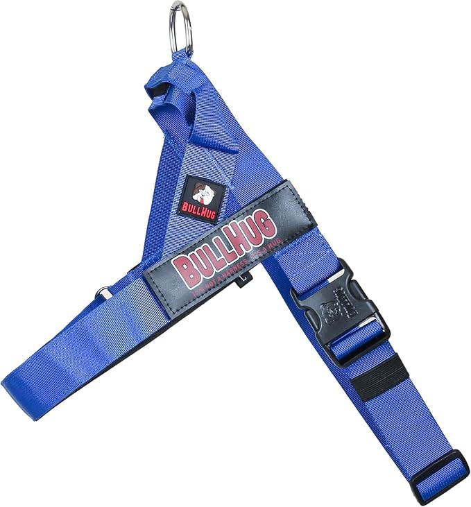Adjustable Dog Harness– No Pull, No Choke – for English Bulldogs, French Bulldogs, Pugs & Broad-Chested Breeds – Easy, Safe Walks (Royal Blue, Medium)