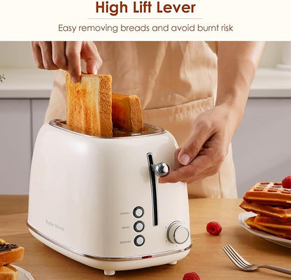 Roter Mond 2 Slice Toaster Retro Stainless Steel
