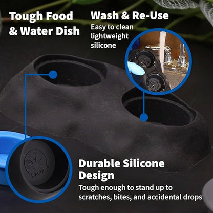 Pangea Ultimate Eco Dish, Crested Gecko Food and Water Bowl for Terrestrial Lizards, Durable Silicone Feeding Accessory for Reptile Terrariums 3.125in x 5.5in (Desert Marble)