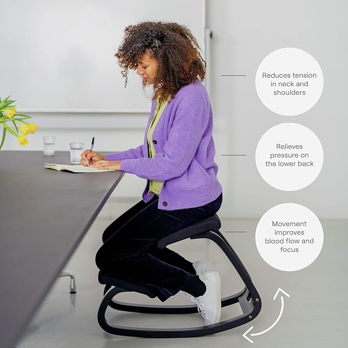 Varier Variable Natural/Pink Ergonomic Office Kneeling Chair – Active Sitting, Rocking Seat for Home, Study & Posture Support – 10 Year Quality Guarantee