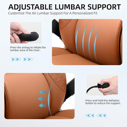 Office Chair, 5D Flip Arm Ergonomic Desk Chair with Adjustable Lumbar Support for Back Pain, Extra Wide 500LBS Comfy Big and Tall Office Chair, Executive Leather Computer Game Chair for Heavy People