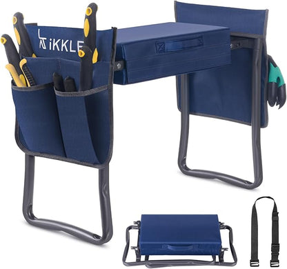 ikkle Garden Kneeler and Seat Heavy Duty Garden Stool, Upgraded Gardening Kneeler Bench, Thicker Wider Kneeling Pad, Garden for Seniors