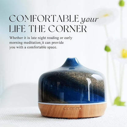 Porseme 500ml Glass Essential Oil Diffuser Aromatherapy Ultrasonic Cool Mist