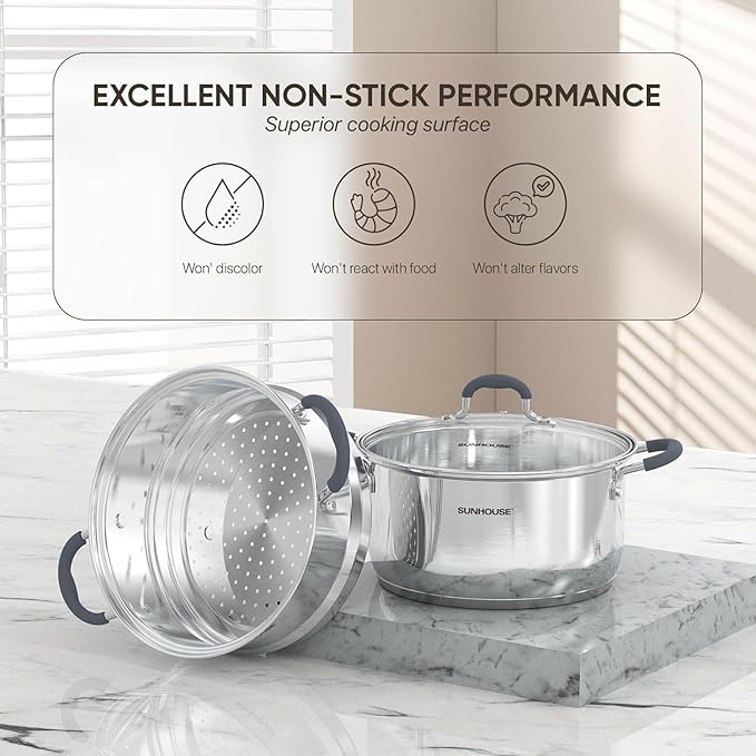 SUNHOUSE - 3.1 Quart Steamer Pots