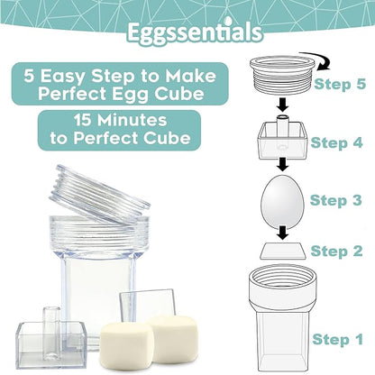 Eggssentials Pack of 3 Egg Shaper - Egg Cuber Square Egg Mold - Hard Boiled Eggs Maker for Square Boiled Eggs Egg Dicer for Eggs - Boiled Egg Mold Egg Press.