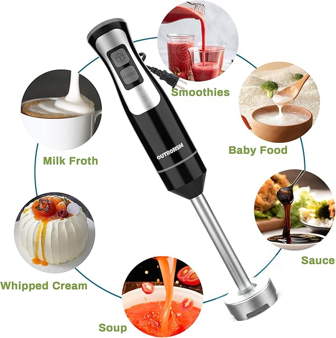 Immersion Blender Handheld, OUTRONSM Hand Blender