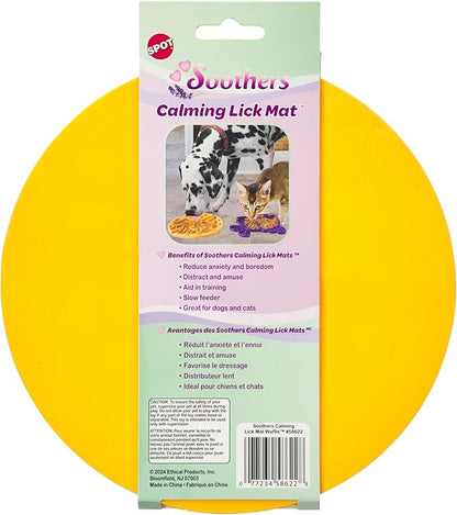 SPOT Soother Lick Mat- Dog Licking mat for Medium and Large Dogs and Puppies, Food Grade Rubber, Anxiety Reliever, Dog Peanut Butter Lick Pad, Slow Feeder, 7.5inch