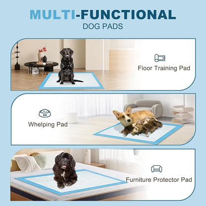 Boscute Enormous Size 54"x37" Pee Pads for Large Dogs, Heavy Absorbent Quick Dry Disposable Puppy Pee Pads, Thicken Strong Leak-Proof Backing Disposable Dog Pads (100 Counts)