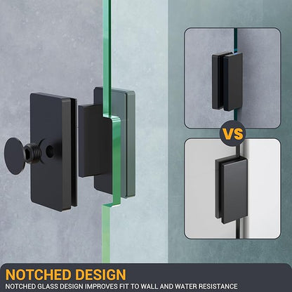 Bathroom Shower Glass Door 31.5" W×78.75" H, 3/8" Thick Clear Tempered Glass