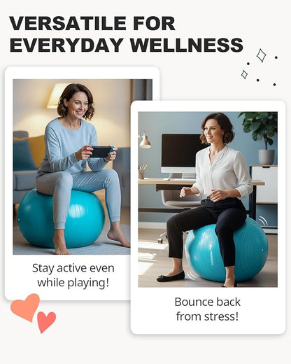 Trideer Exercise Ball for Yoga, Pilates & Fitness – Stability Ball Equipment