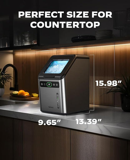 Silonn Nugget Ice Makers Countertop, Timer Pebble Ice Maker