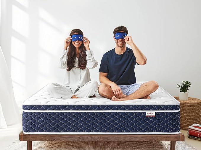 Queen Size Mattresses, Cushion Firm 12 Inch Hybrid Mattress for Couples, 700+ Pocket Coils for Motion Isolation & Dual Cooling Zones, CertiPUR-US Certified Foam Bed in A Box, 100 Days Trial