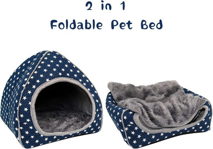 BWOGUE Guinea Pig House Bed Cozy Hamster Cave Large Hideout for Dwarf Rabbits Hedgehog Bearded Dragon Winter Nest Hamster Cage Accessories