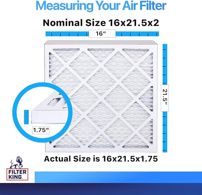 Filter King 16x21.5x2 Air Filter | 4-PACK | MERV 8 HVAC Pleated A/C Furnace