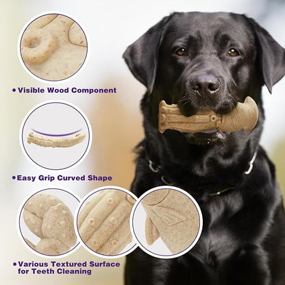 Dog Toys for Aggressive Chewers, 3 Pack Indestructible Dog Chew Toys, Super Chewer Toys with Tough Nylon for All Breed Sizes, Teeth Cleaning & Training, Boredom Relief