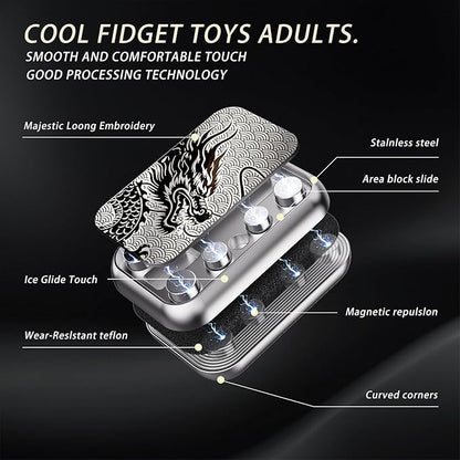 Fidget Slider, Metal Fidget Toy Adults-Smooth Operation