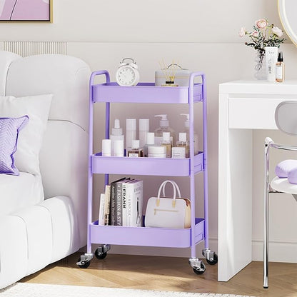TOOLF 3-Tier Metal Rolling Cart