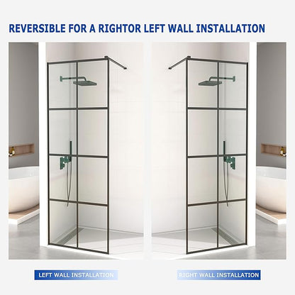 Mainzel 30" W x 76" H Fixed Shower Glass Panel, Frameless 3/8" ANSl Tempered