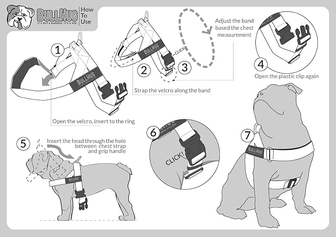 Adjustable Dog Harness– No Pull, No Choke – for English Bulldogs, French Bulldogs, Pugs & Broad-Chested Breeds – Easy, Safe Walks (Royal Blue, Medium)