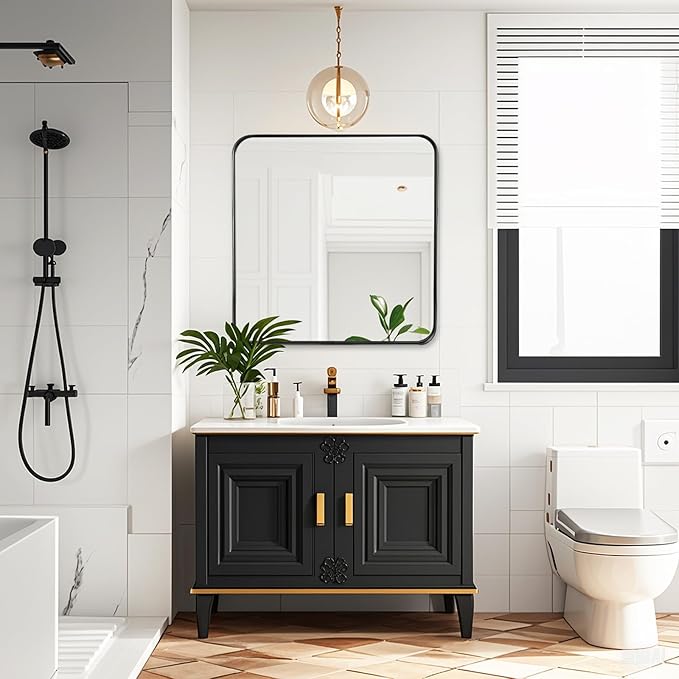 Fabuday Black Sink Mirror for Bathroom