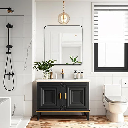 Fabuday Black Sink Mirror for Bathroom
