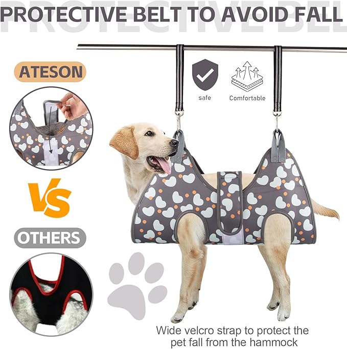Dog Grooming Hammock for Small Dogs Cat, Dog Grooming Harness for Nail Trimming, Pet Grooming Hammock Sling for Cutting Nails with Nail Clippers, Nail File