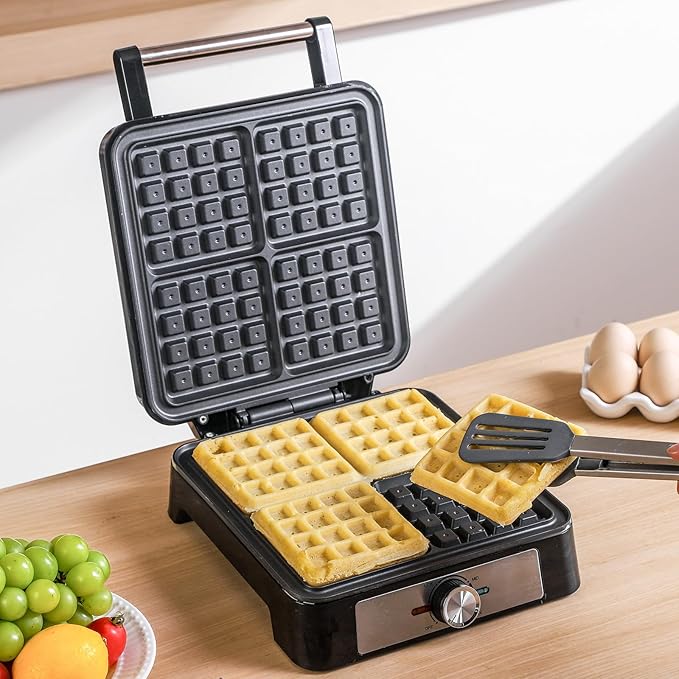 Waffles Maker Waffle Iron, 4 Belgian Square Waffle Maker, Belgian Waffle Maker