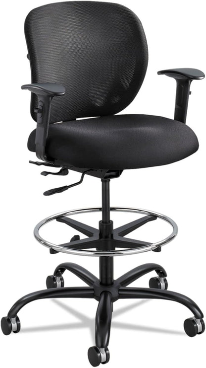 Safco Vue Office Chair, Heavy Duty Stool, 400 lbs Capacity, Ergonomic Mesh Back, 360 Swivel Seat, 5-Star Base, Big and Tall, Black