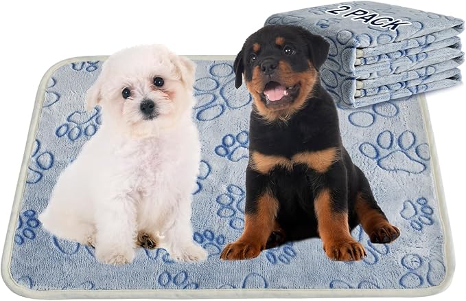 Qeils Reusable Puppy Pads, 2 Pack Washable Pee Pads for Dogs, Non Slip Wee Wee pad, Absorbent and Leakproof Training Mats for Potty, Crate, Playpen, Bed, Sofa, 23"x 36"