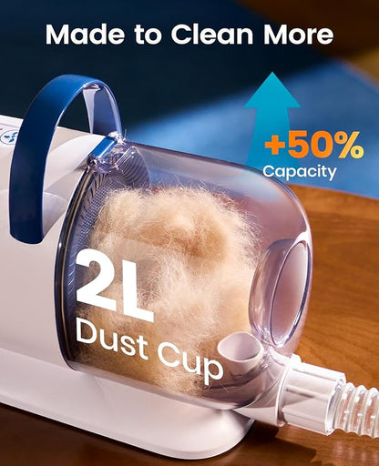 oneisall Dog Grooming Vacuum - 15000Pa Suction, Captures 99% Pet Hair to Reduce Shedding, Dog Grooming Clippers & Quiet Brush (≤59dB) with 4 Accessories, 2L Dust Canister for Home Cleaning | 15000Pa Suction Power, Dog Grooming Kit, Low Noise≤59dB, Clip...