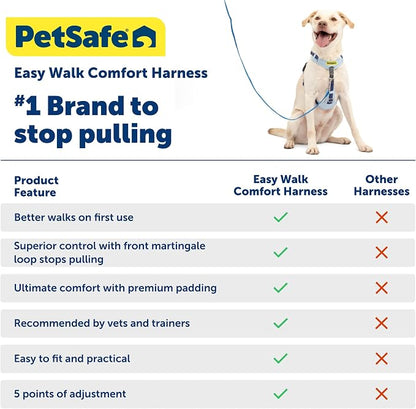 PetSafe Easy Walk Comfort No-Pull Dog Harness Full-Body Padding - Better Walks on The First Use - 5 Points of Adjustment Small/Medium, Blue (Pack of 3)