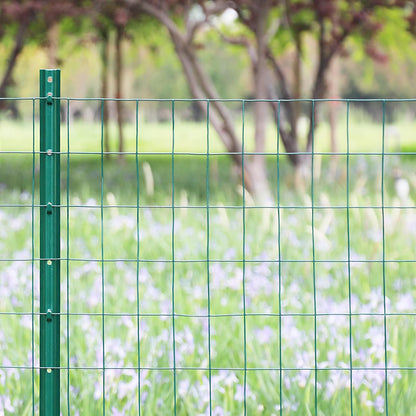 Green PVC Coated Welded Wire Fence 36 Inch x 25 Foot, 2 Inch x 3 Inch 16GA, Garden Border Fencing Roll Vinyl Coating Metal Wire Mesh for Yard Vegetable Plant Protection Poultry Netting