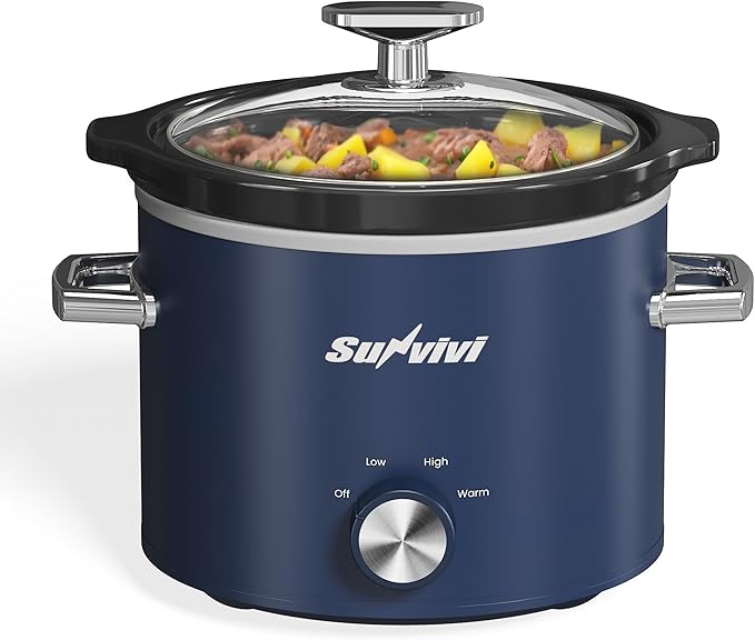 Sunvivi 2 Quart Slow Cooker, Small Slow Cooker