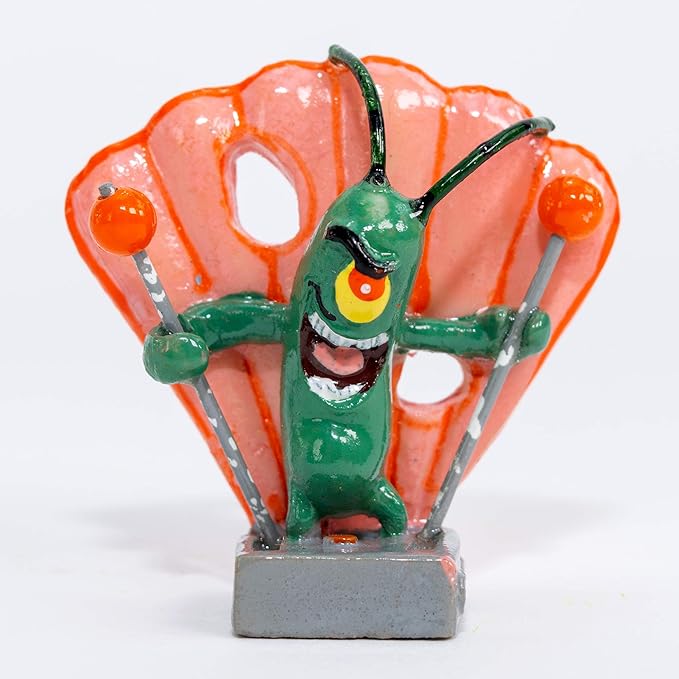 Penn-Plax Officially Licensed Spongebob Squarepants Aquarium Ornament – Plankton (Mini/Small Size) – Great for Freshwater and Saltwater Tanks