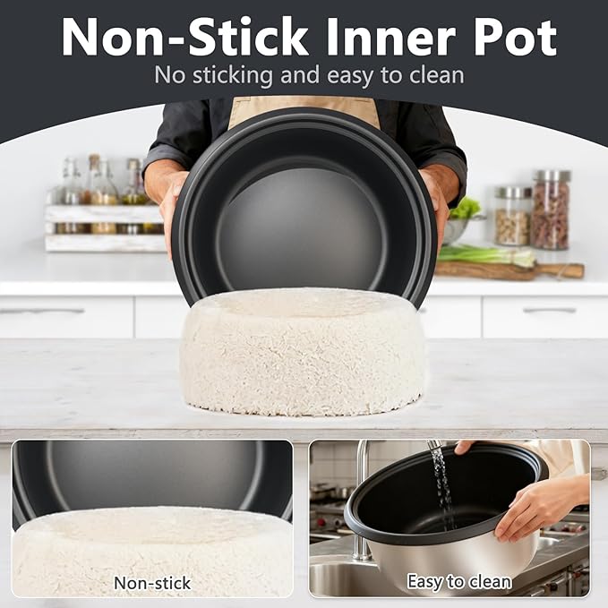 Commercial Rice Cooker, 46-Cup Rice Cooker, 9Qt / 10 L Large Rice Cooker