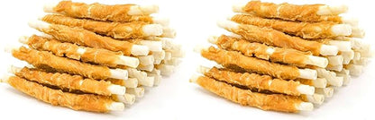 Jungle Calling Dog Treats, Chicken Wrapped Rawhide Sticks for Dogs, Grain-Free Natural Small Dogs Training Treats, Edible Pet Chew Snacks,10.6 oz (Pack of 2)