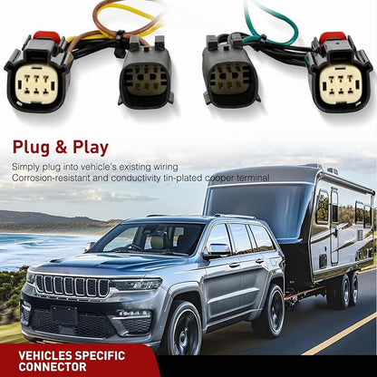 Nilight 4 Pin Trailer Wiring Harness Kit 118847/56473 Simple Fit Hitch | Vehicle Standard 4 Way Connector Custom for 2022 2023 2024 2025 Jeep Grand Cherokee 2021-25 Grand Cherokee L Accessories